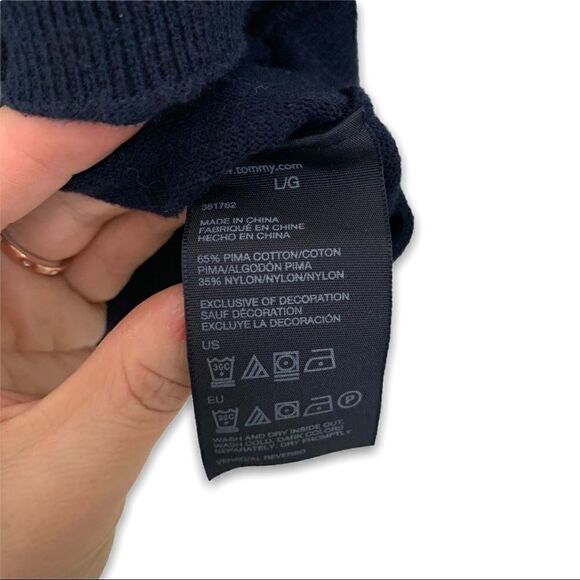 Tommy Hilfiger Pima Cotton Blend Logo Sweater - Picture 8 of 8